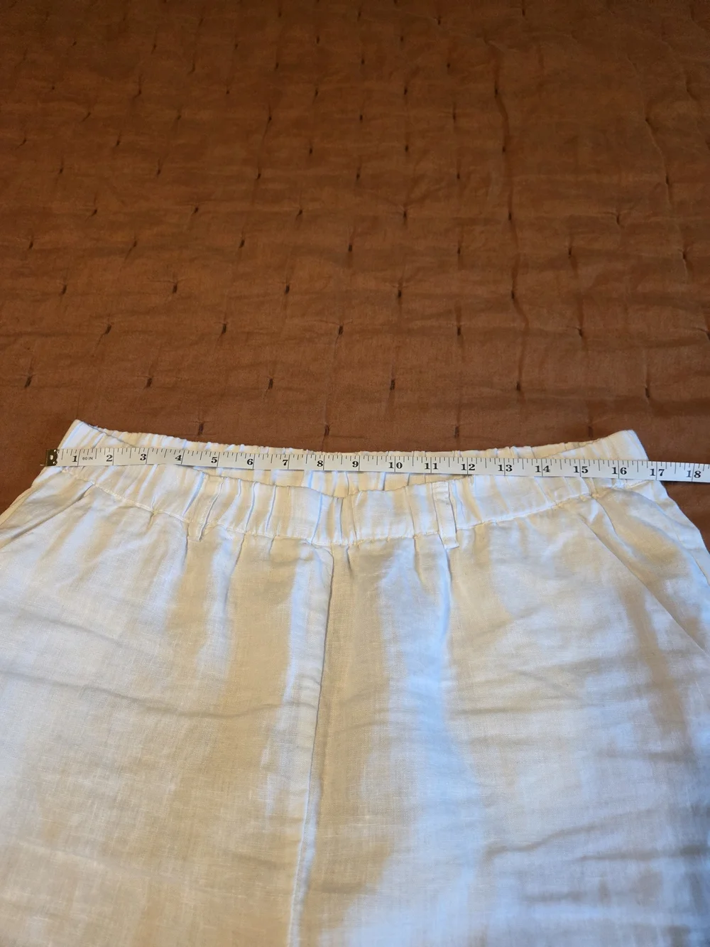 Quince Womens White Linen Slacks- Coastal Grandma, NWOT